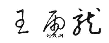 駱恆光王雨龍草書個性簽名怎么寫