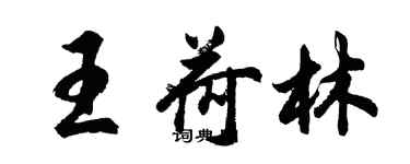 胡問遂王荷林行書個性簽名怎么寫