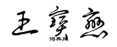 曾慶福王寶戀草書個性簽名怎么寫