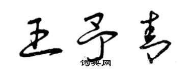 曾慶福王予青草書個性簽名怎么寫