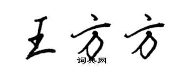 王正良王方方行書個性簽名怎么寫