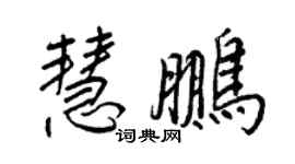 王正良慧鵬行書個性簽名怎么寫