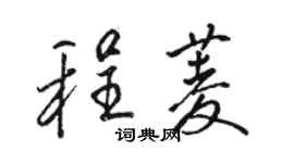 駱恆光程菱行書個性簽名怎么寫