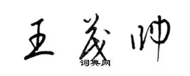 梁錦英王茂帥草書個性簽名怎么寫