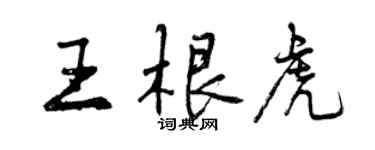 曾慶福王根虎行書個性簽名怎么寫