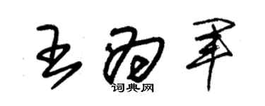 朱錫榮王為軍草書個性簽名怎么寫