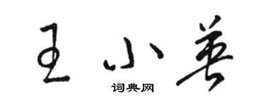 駱恆光王小英草書個性簽名怎么寫