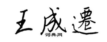 王正良王成遷行書個性簽名怎么寫