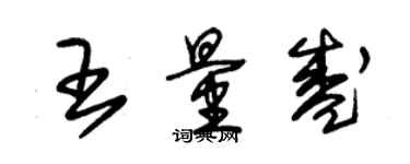 朱錫榮王量盛草書個性簽名怎么寫