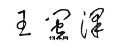 駱恆光王閩澤草書個性簽名怎么寫