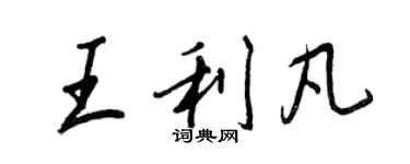 王正良王利凡行書個性簽名怎么寫