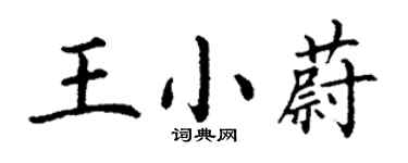 丁謙王小蔚楷書個性簽名怎么寫