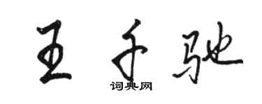 駱恆光王千馳行書個性簽名怎么寫