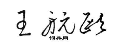 駱恆光王航歐草書個性簽名怎么寫