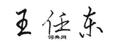 駱恆光王任東行書個性簽名怎么寫