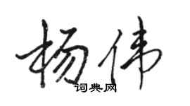 駱恆光楊偉行書個性簽名怎么寫