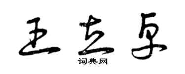 曾慶福王立卓草書個性簽名怎么寫