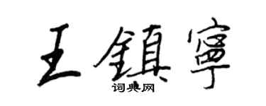 王正良王鎮寧行書個性簽名怎么寫