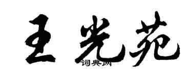 胡問遂王光苑行書個性簽名怎么寫