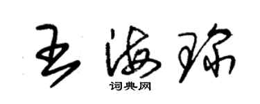 朱錫榮王海琛草書個性簽名怎么寫