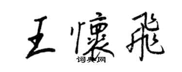 王正良王懷飛行書個性簽名怎么寫