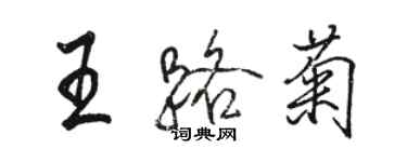 駱恆光王路菊行書個性簽名怎么寫