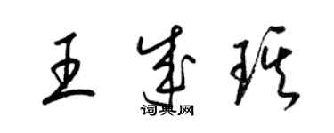 梁錦英王成琪草書個性簽名怎么寫