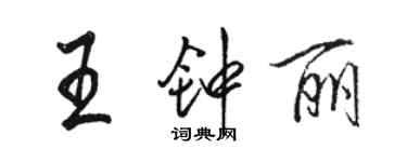 駱恆光王鍾麗行書個性簽名怎么寫