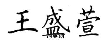 丁謙王盛萱楷書個性簽名怎么寫