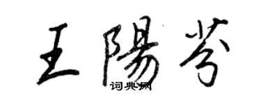 王正良王陽芬行書個性簽名怎么寫