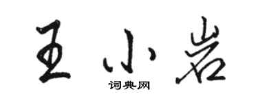 駱恆光王小岩行書個性簽名怎么寫