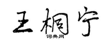 曾慶福王桐寧行書個性簽名怎么寫