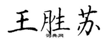 丁謙王勝蘇楷書個性簽名怎么寫
