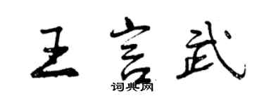 曾慶福王言武行書個性簽名怎么寫
