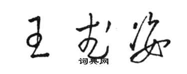 駱恆光王武姿草書個性簽名怎么寫