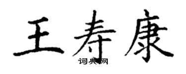 丁謙王壽康楷書個性簽名怎么寫
