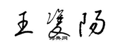 梁錦英王雙陽草書個性簽名怎么寫