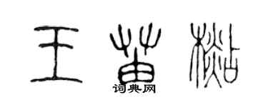 陳聲遠王苗杉篆書個性簽名怎么寫