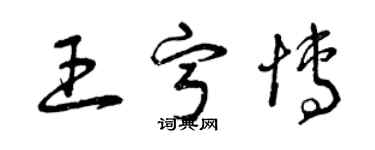 曾慶福王寧博草書個性簽名怎么寫