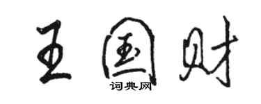 駱恆光王國財行書個性簽名怎么寫