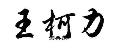 胡問遂王柯力行書個性簽名怎么寫