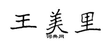 袁強王美里楷書個性簽名怎么寫