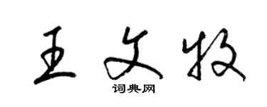 梁錦英王文牧草書個性簽名怎么寫