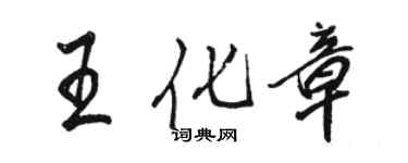 駱恆光王化章行書個性簽名怎么寫