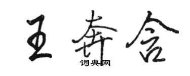 駱恆光王奔含行書個性簽名怎么寫