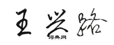 駱恆光王興路行書個性簽名怎么寫