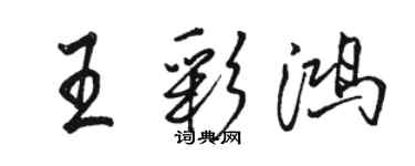 駱恆光王彩鴻行書個性簽名怎么寫