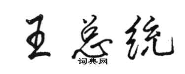 駱恆光王總統行書個性簽名怎么寫