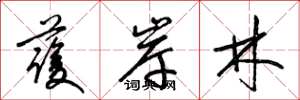 梁錦英護岸林草書怎么寫