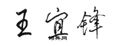 駱恆光王宜鋒行書個性簽名怎么寫